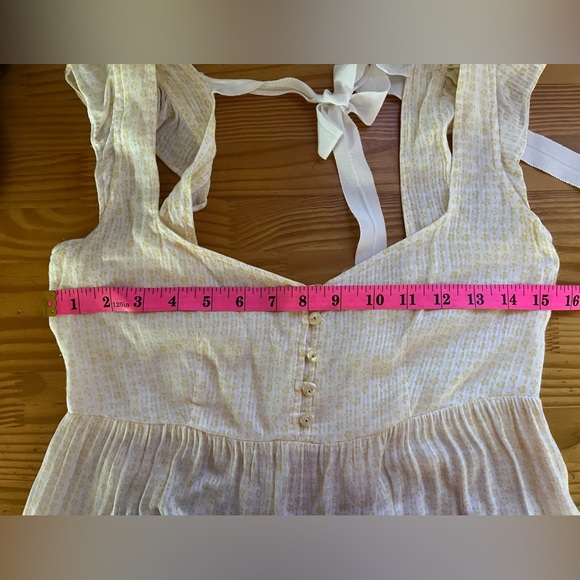 Free people tunic yellow and white Size 4 - Picture 8 of 9